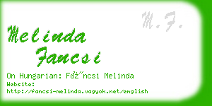 melinda fancsi business card